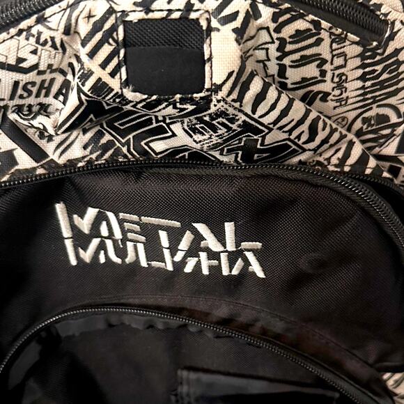 NWOT Rare Metal Mulisha Backpack Vintage Black White Laptop Bag Tons of Pockets - Picture 11 of 14